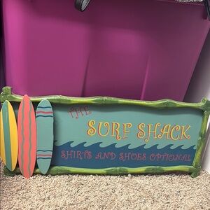 Surf Shack Decorative Sign with Surfboards